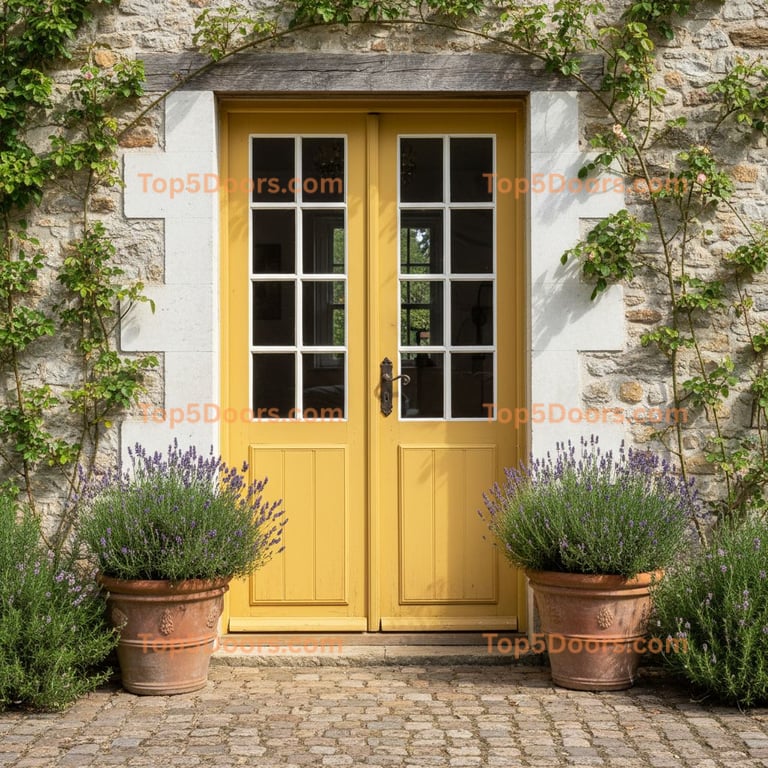 yellow front door french country Door