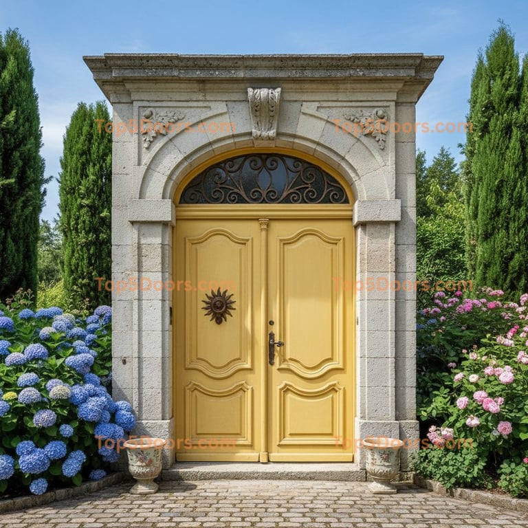 yellow front door french provincial Door