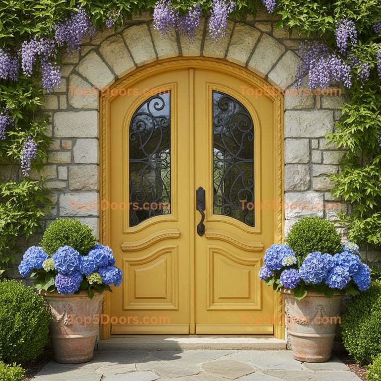 yellow front door french provincial Door