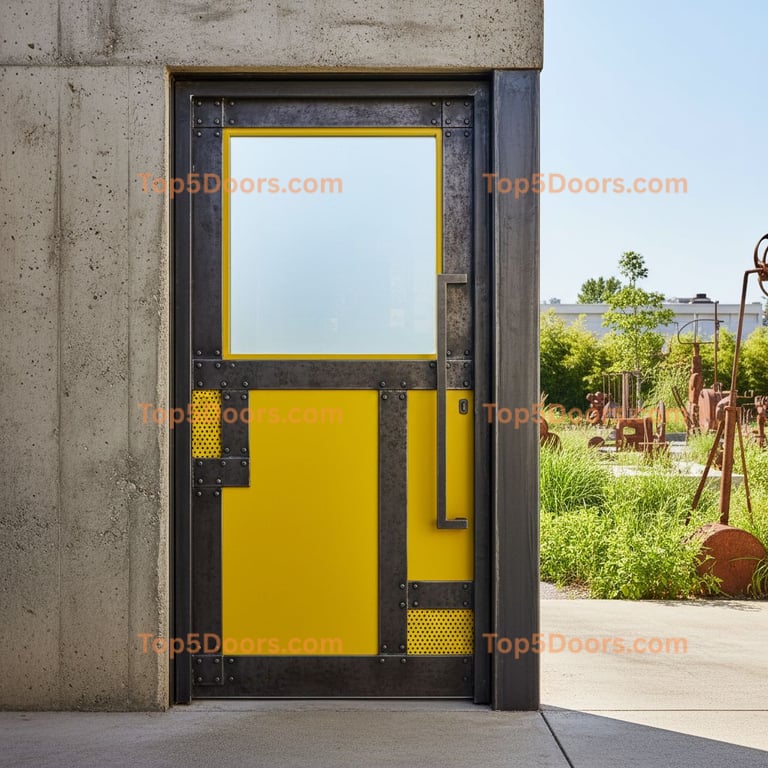yellow front door industrial Door