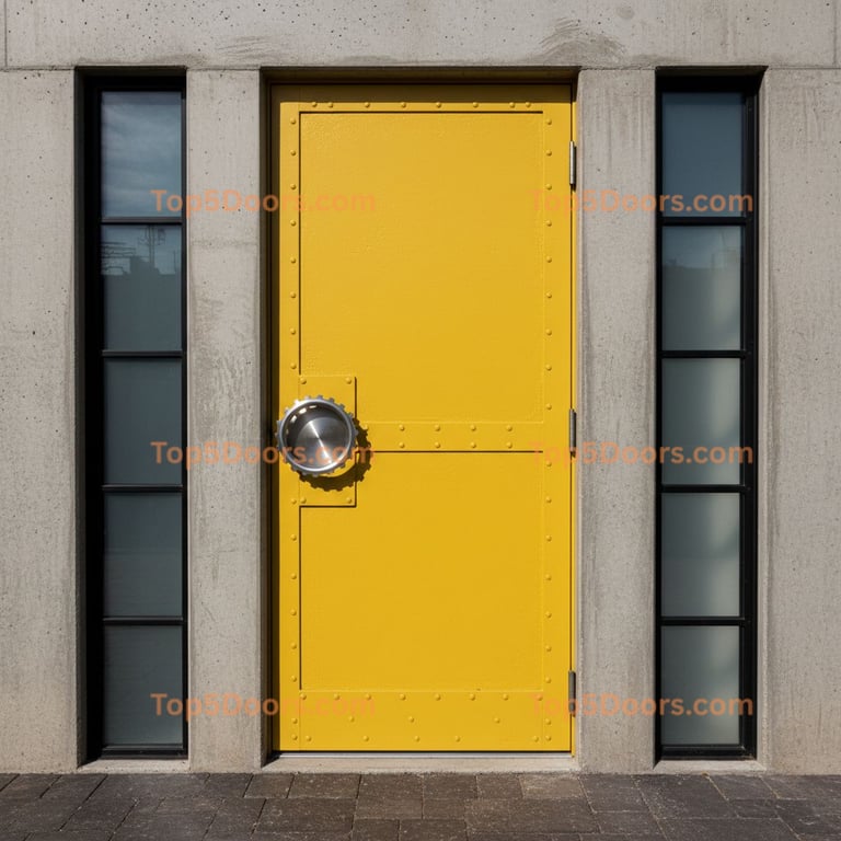 yellow front door industrial Door