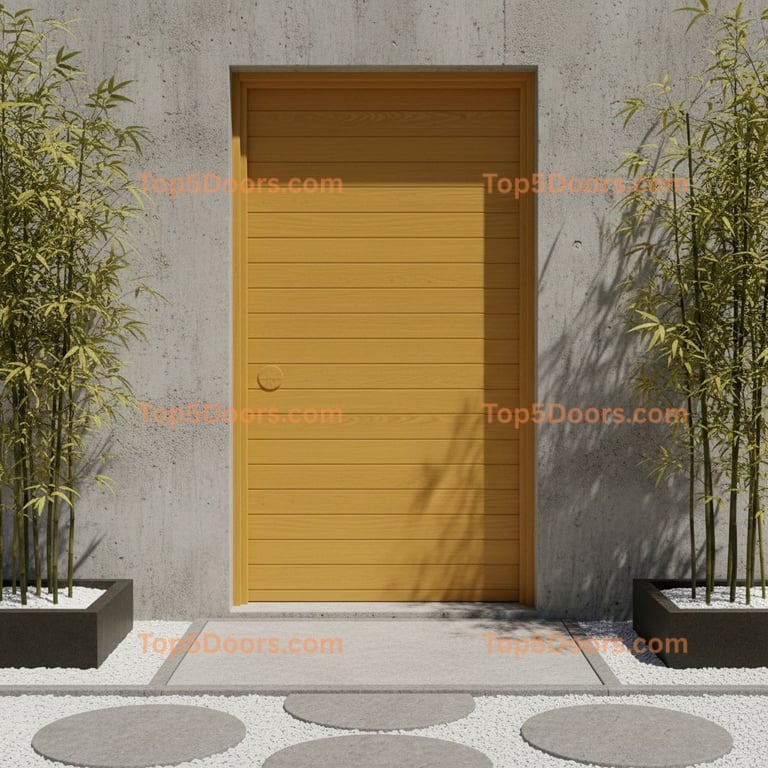 yellow front door japanese zen Door