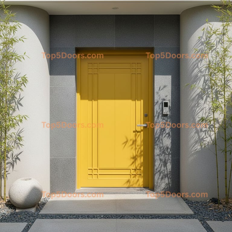 yellow front door korean modern Door