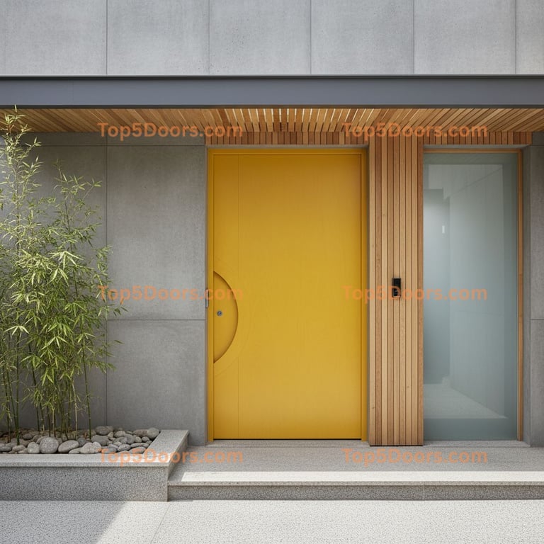 yellow front door korean modern Door