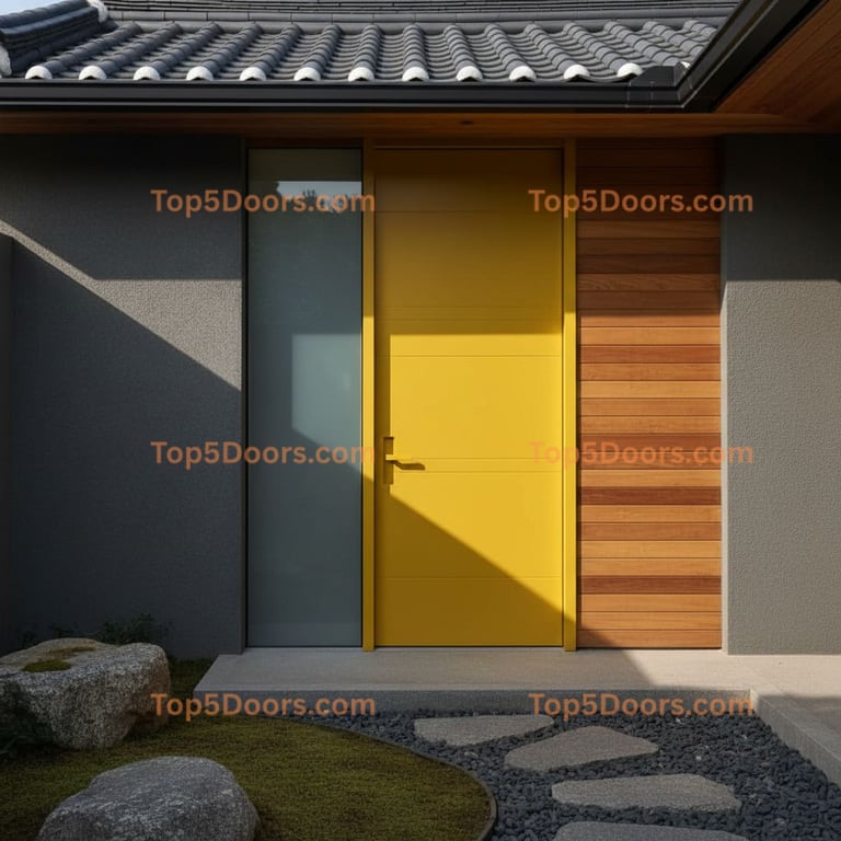 yellow front door korean modern Door
