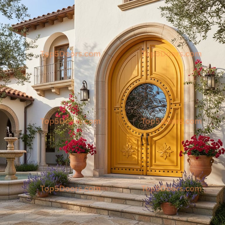 yellow front door mediterranean Door