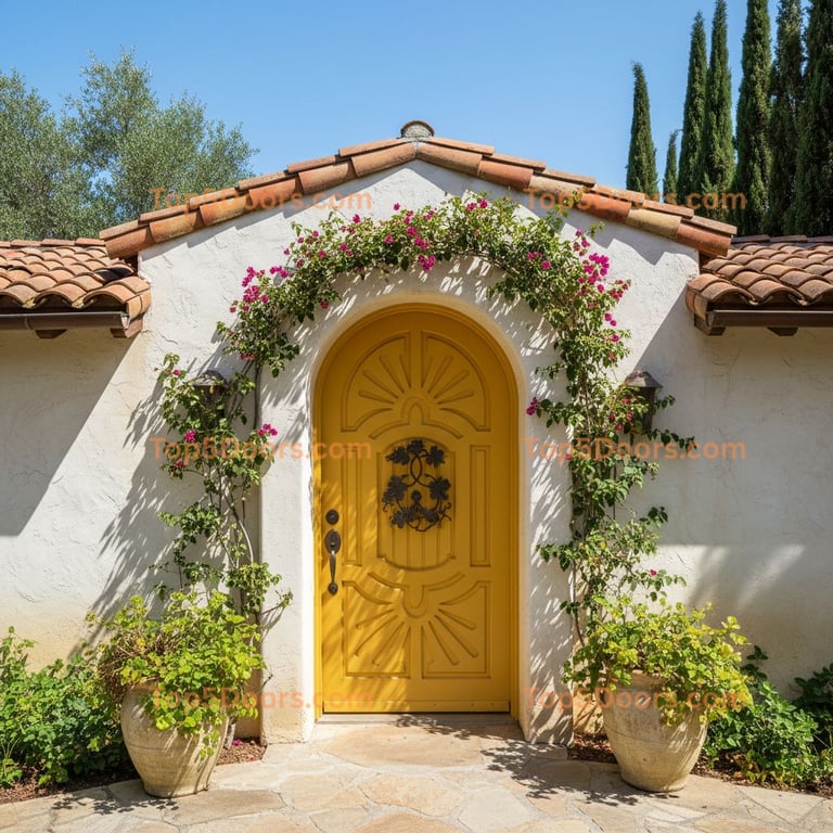 yellow front door mediterranean Door