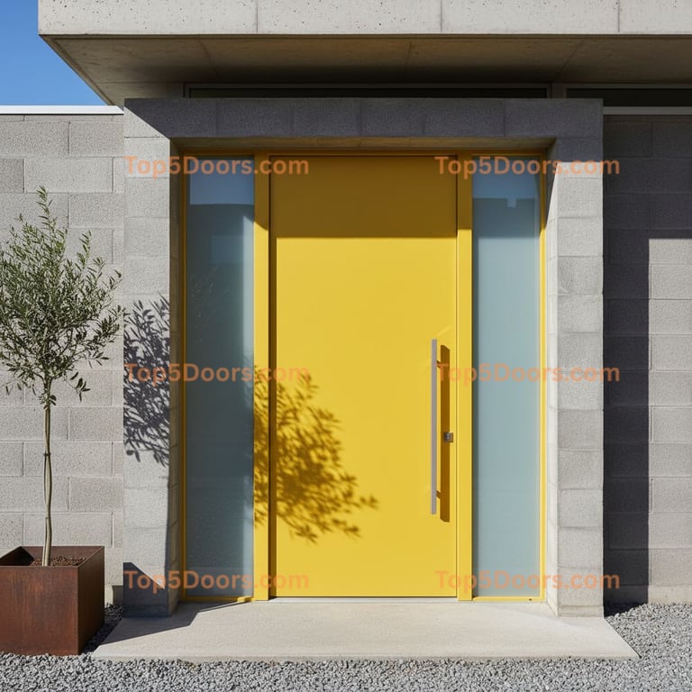 yellow front door minimalist Door