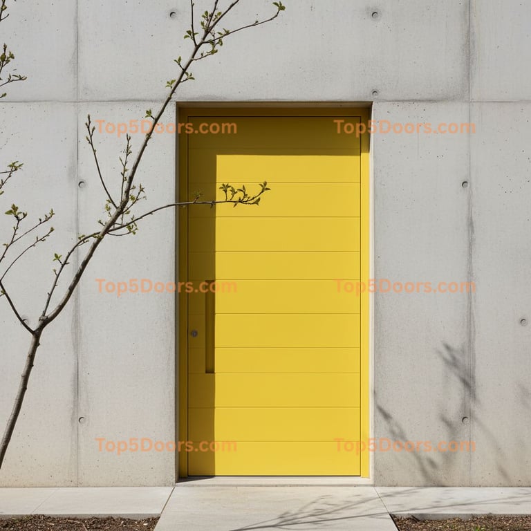 yellow front door minimalist Door