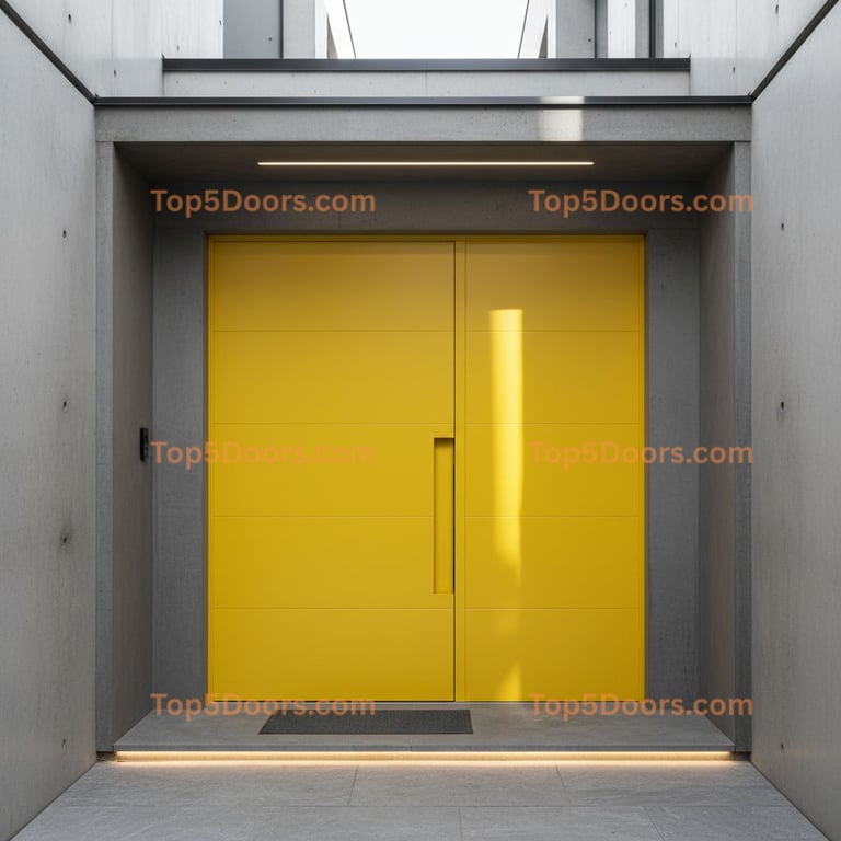 yellow front door modern Door