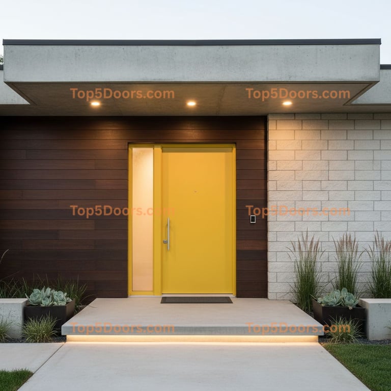 yellow front door modern Door