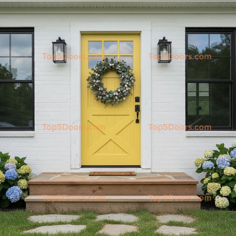 yellow front door modern farmhouse Door