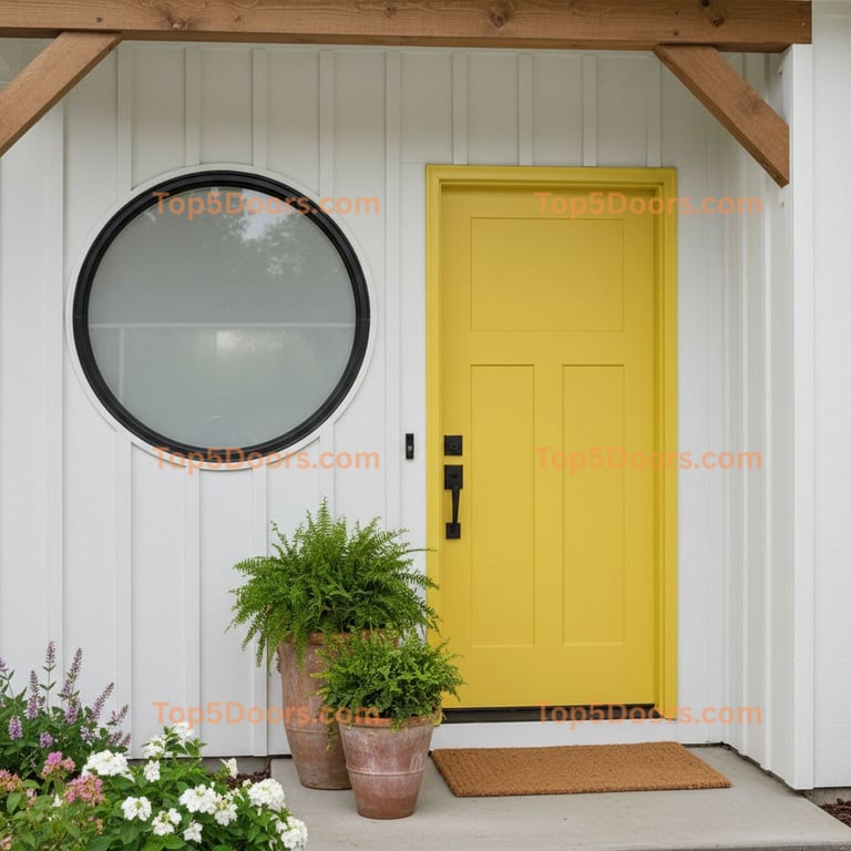 yellow front door modern farmhouse Door