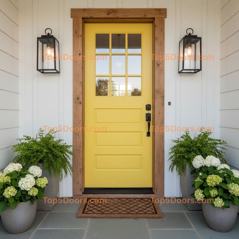 yellow front door modern farmhouse Door
