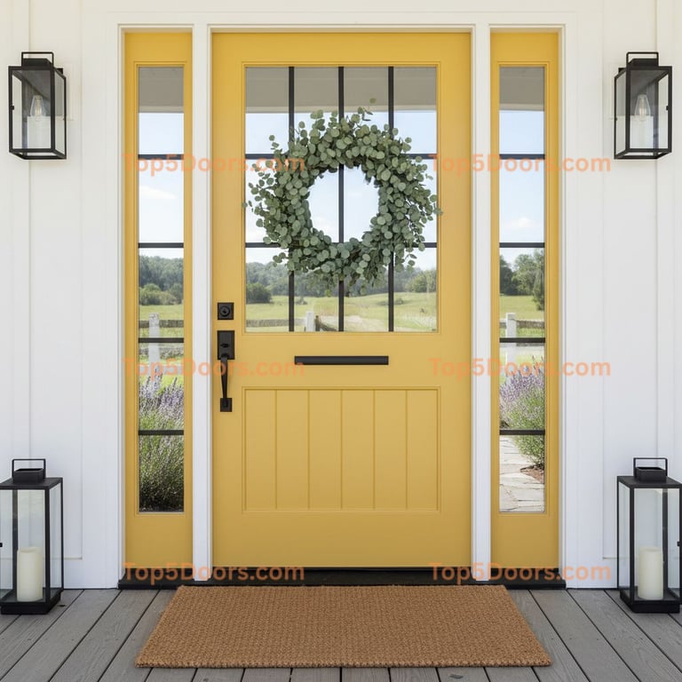 yellow front door modern farmhouse Door