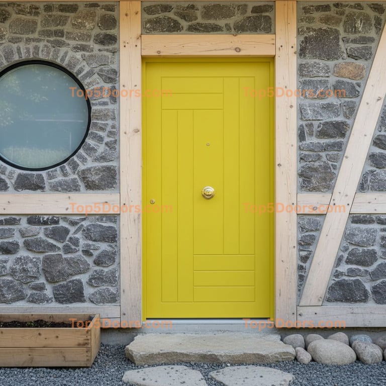 yellow front door scandinavian Door