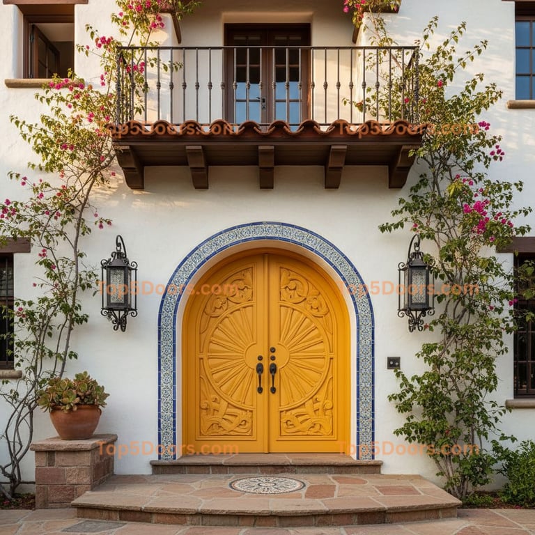 yellow front door spanish colonial Door