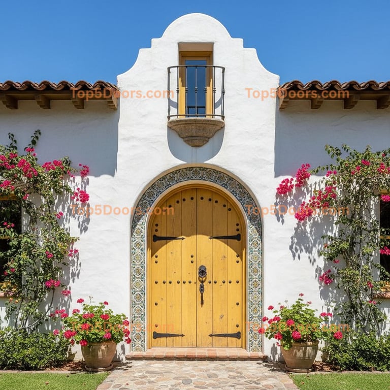 yellow front door spanish colonial Door
