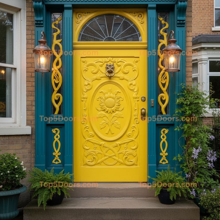 yellow front door victorian Door