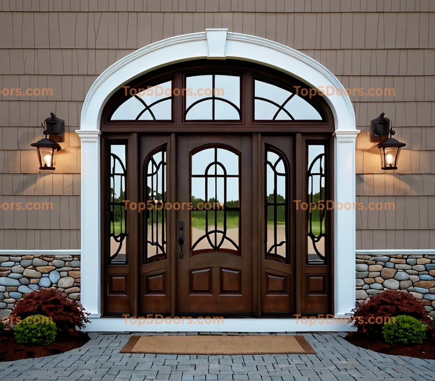 New Hampshire arched double french country Door