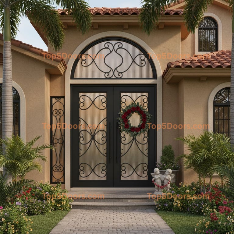 Florida arched double mediterranean Door