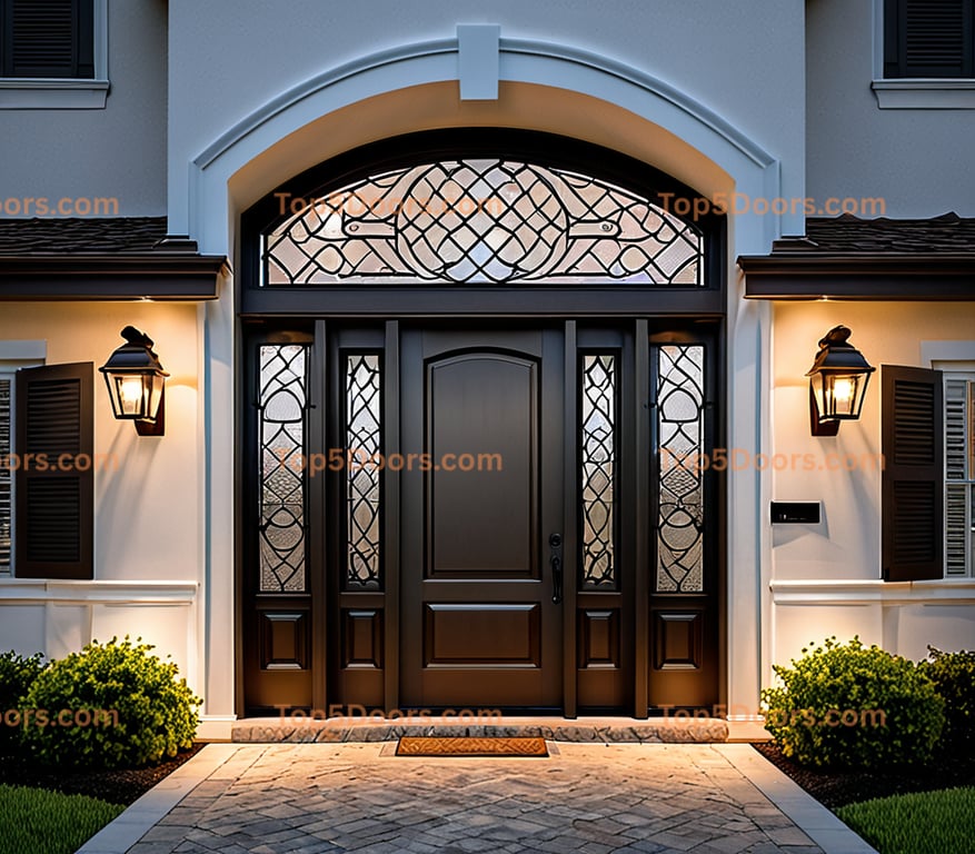 Florida glass paneled french provincial Door