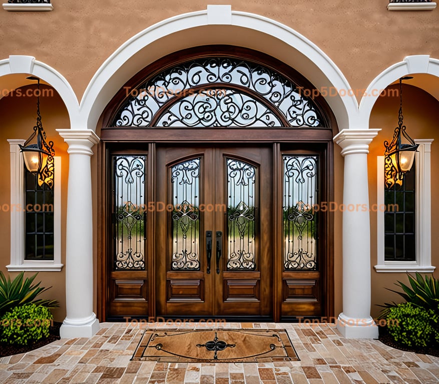 Florida glass paneled mediterranean Door