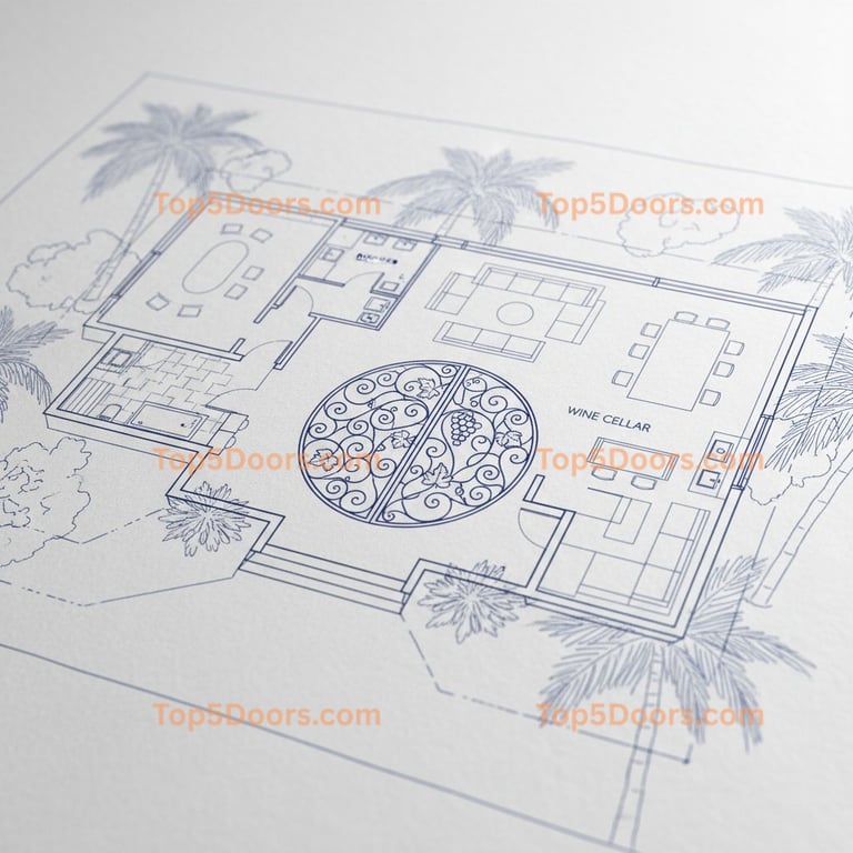 Florida wine cellar door mid-century modern Door