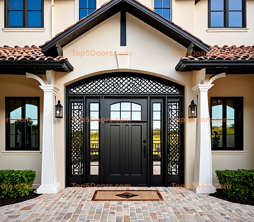 Florida wrought iron barn door contemporary Door