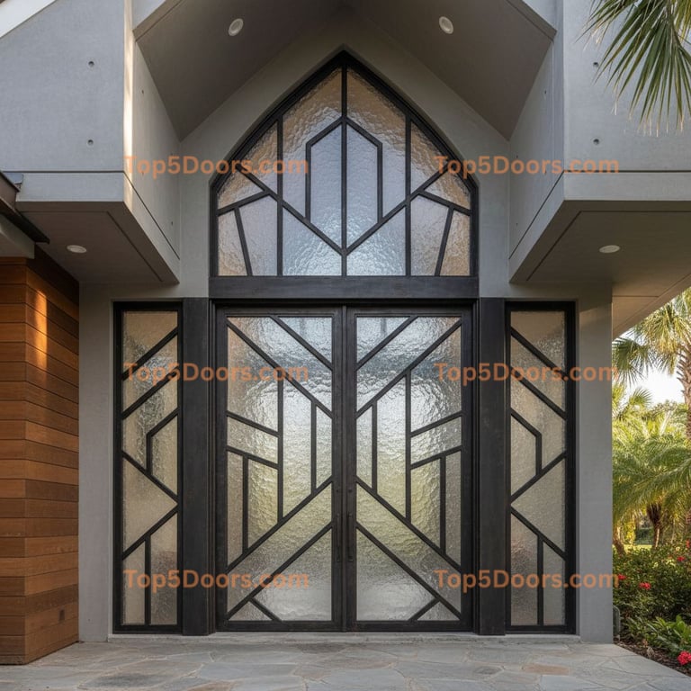 Florida wrought iron barn door industrial Door
