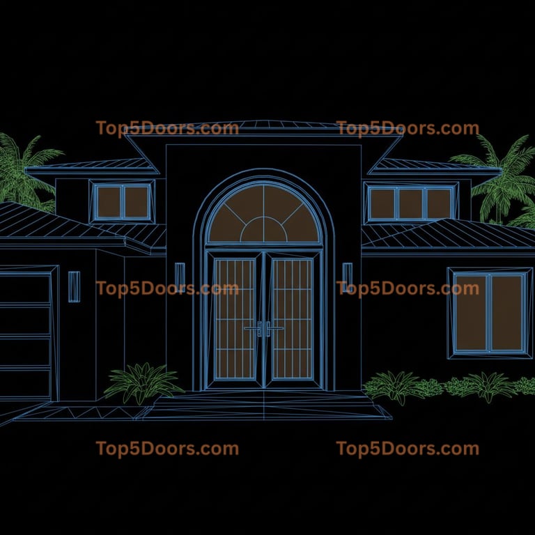 Florida wrought iron double modern Door