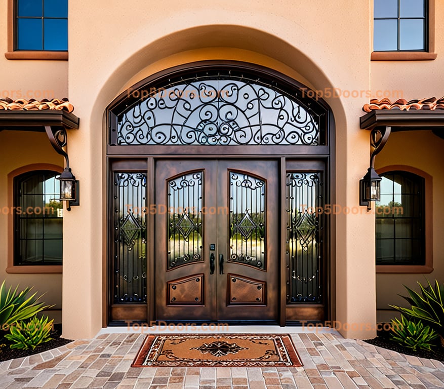 Florida wrought iron double southwestern Door