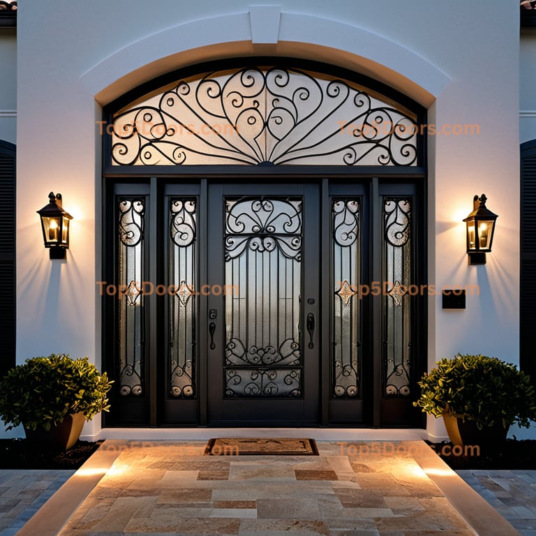 Florida wrought iron french door modern Door