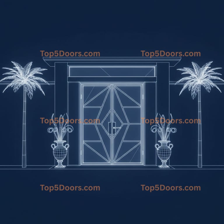 Florida wrought iron french door minimalist Door