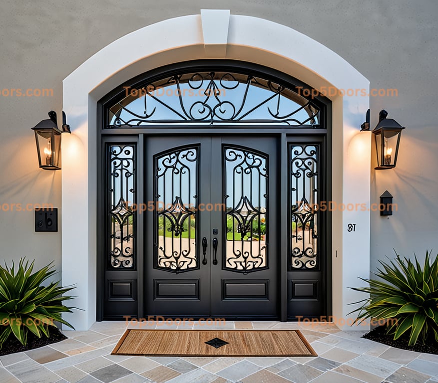 Florida wrought iron french door industrial Door