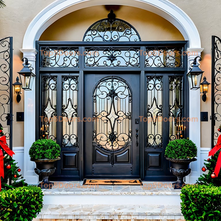 Florida wrought iron glass paneled french provincial Do