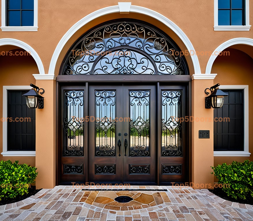 Florida wrought iron single mediterranean Door