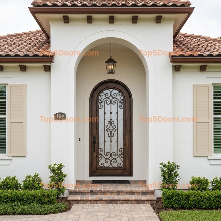 Florida wrought iron single mediterranean Door
