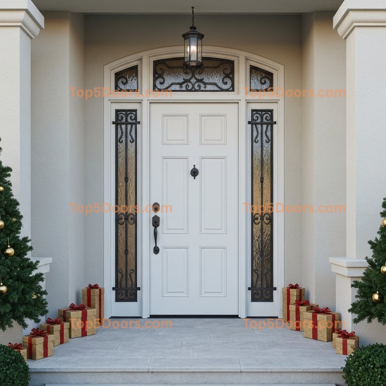 Florida wrought iron steel frame korean modern Door