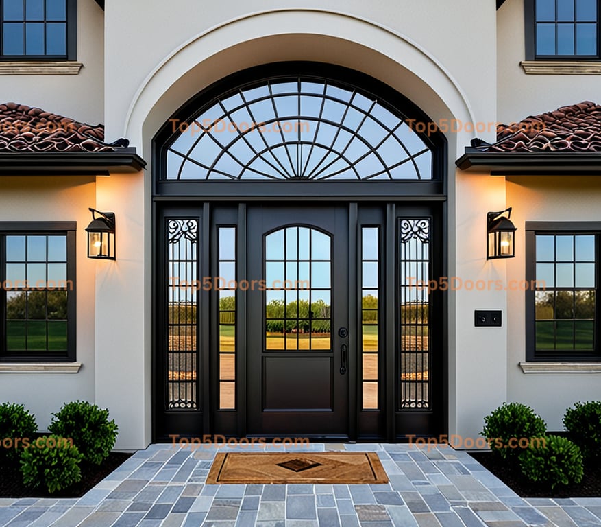 Georgia wrought iron barn door minimalist Door