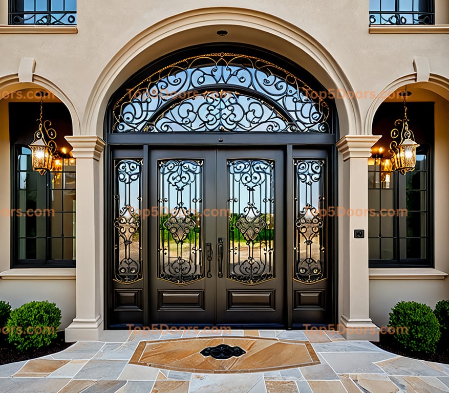 Georgia wrought iron french door contemporary Door