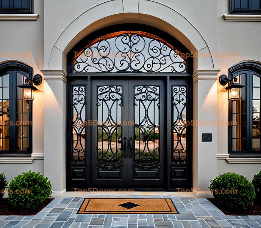 Georgia wrought iron french door mediterranean Door