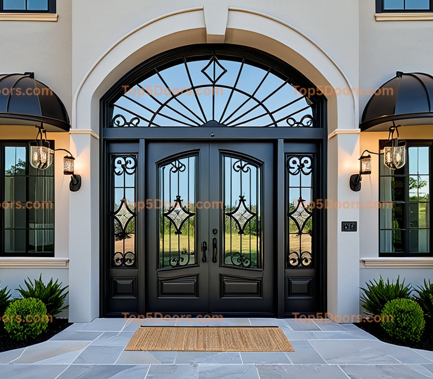 Georgia wrought iron french door modern Door