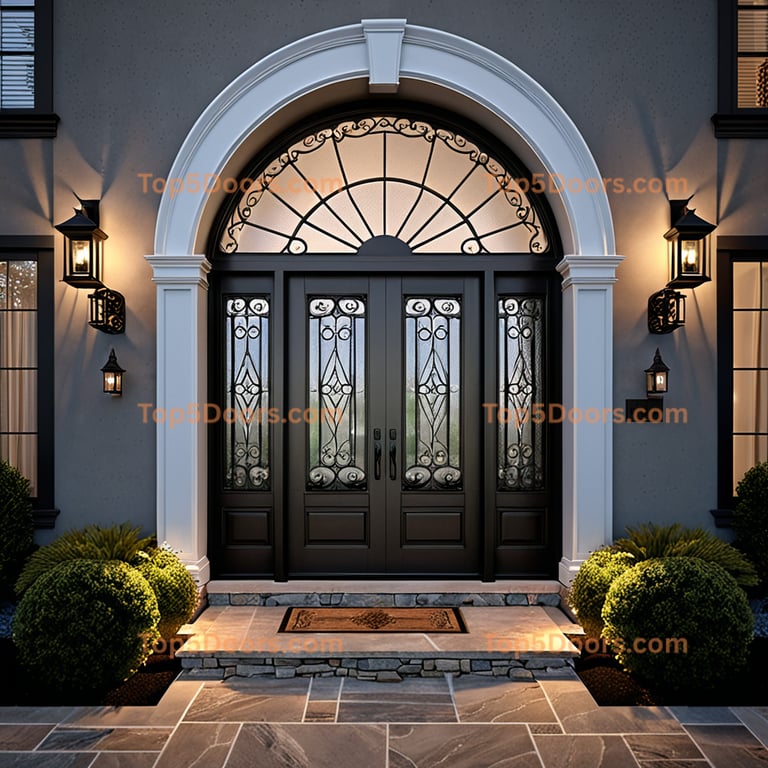 Georgia wrought iron french door craftsman Door