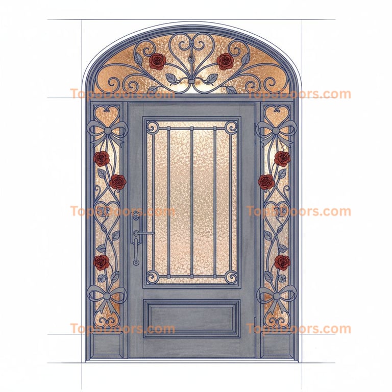 Georgia wrought iron glass paneled mediterranean Door