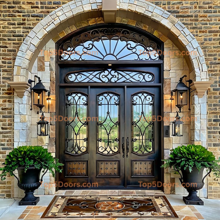 Georgia wrought iron single mountain lodge Door