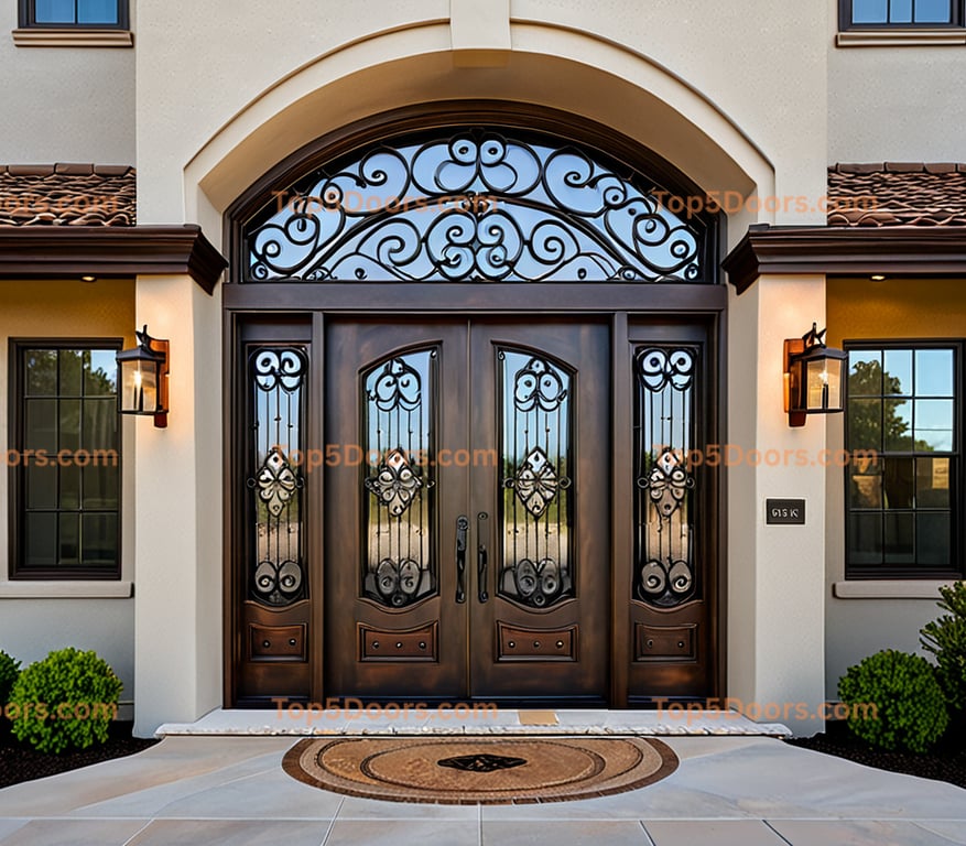 Georgia wrought iron single modern Door