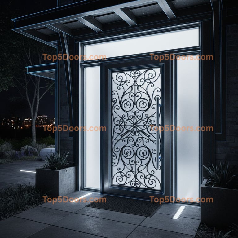 Georgia wrought iron solid panel industrial Door