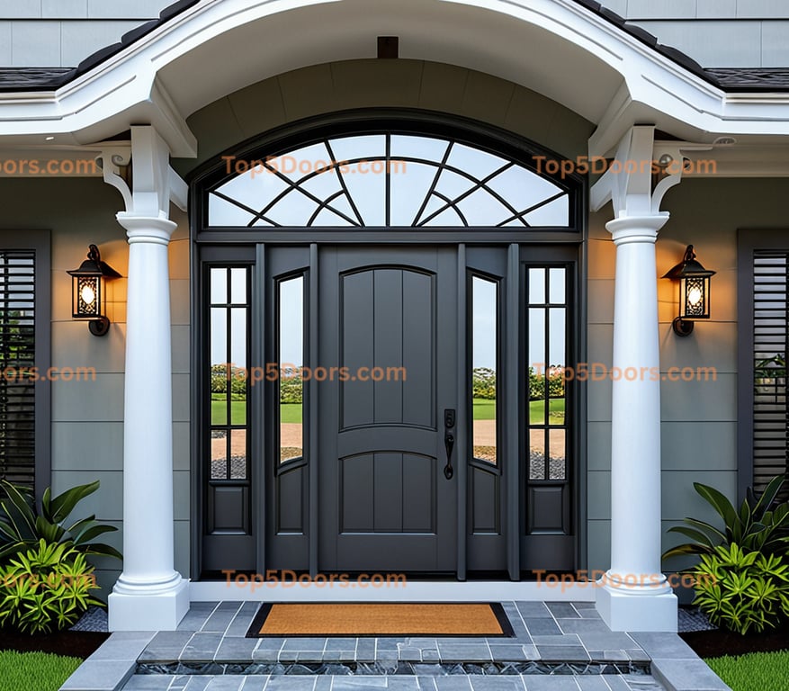 Hawaii arched single traditional american Door