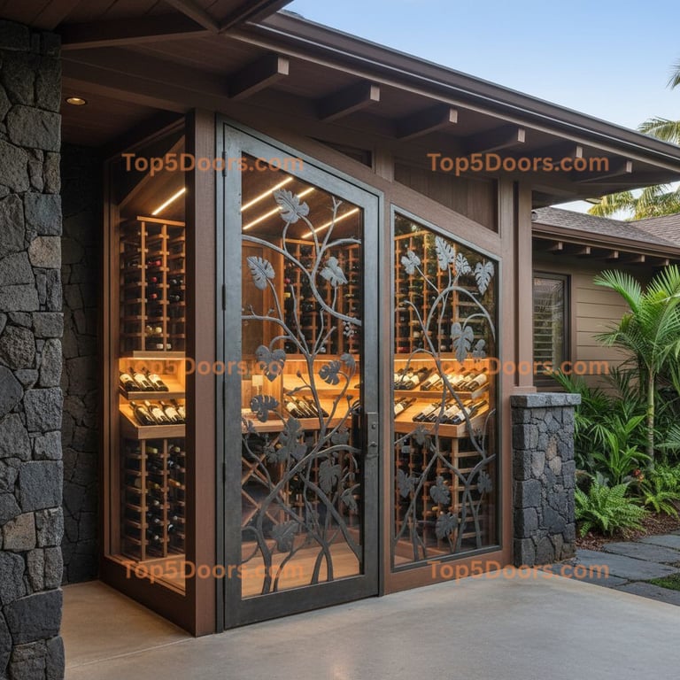 Hawaii wine cellar door craftsman Door